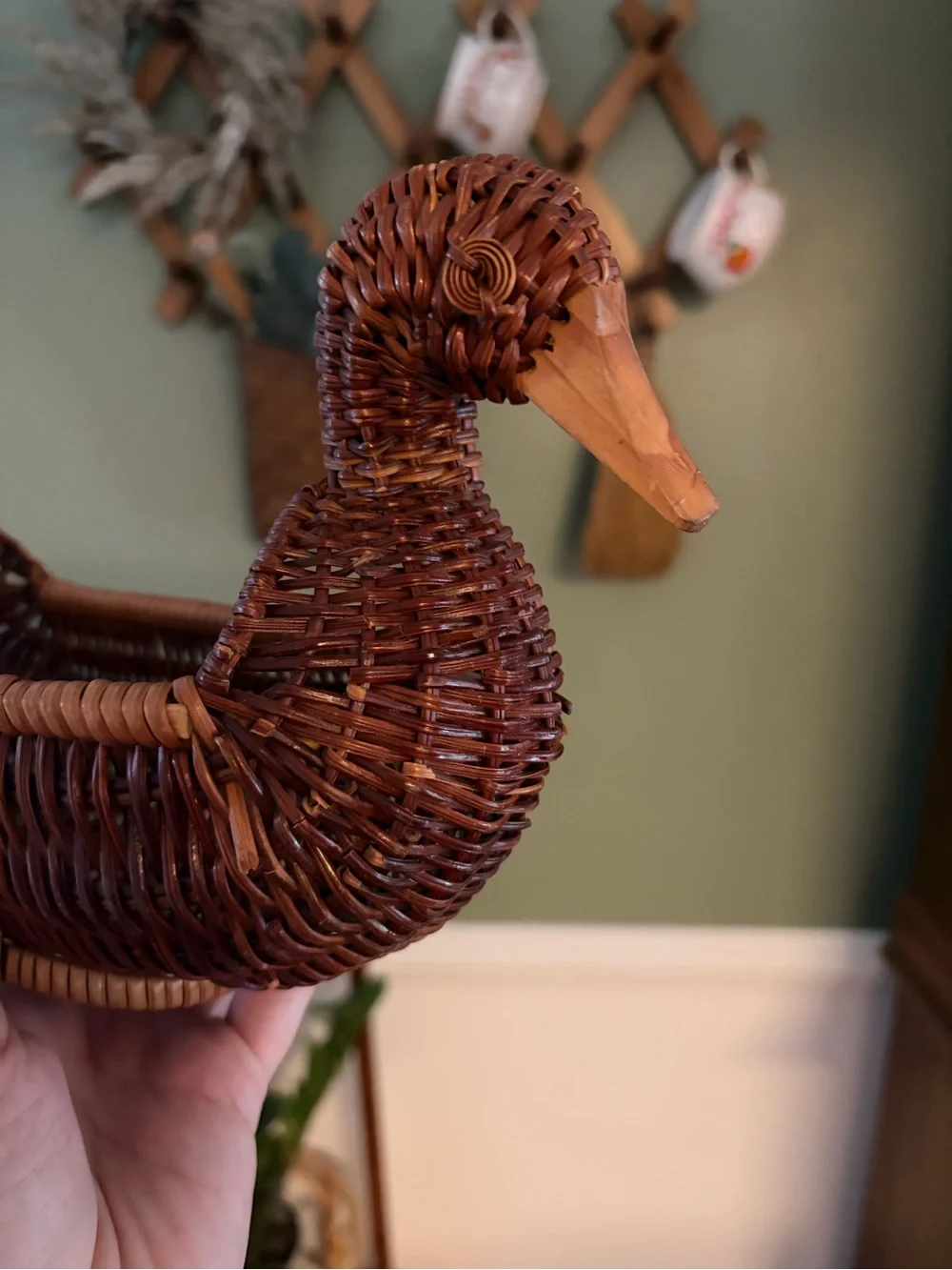 Woven Decorative Duck Basket - Brown